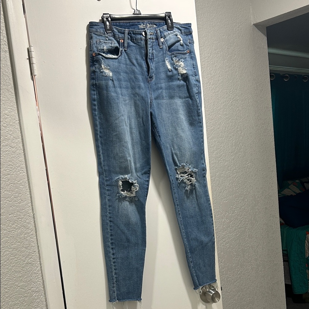 Wild Fable Distressed Skinny Jeans in Blue
